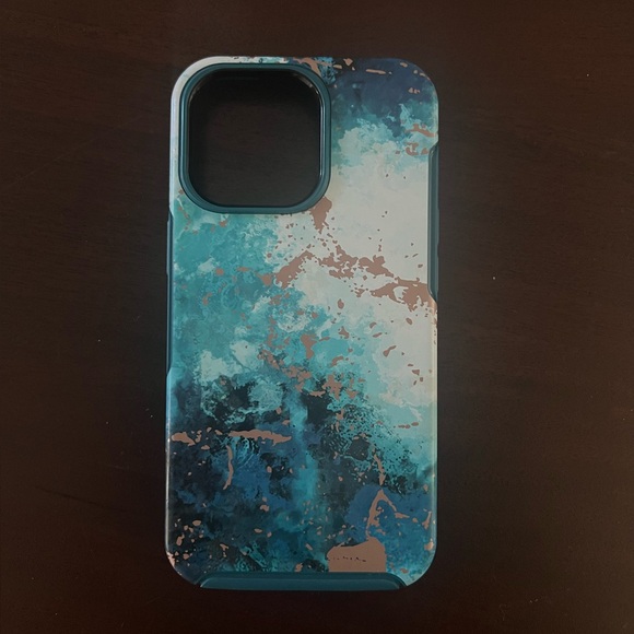 Otterbox Blue and Gold Marbled SYMMETRY Case iPhone 13 Pro - Picture 2 of 3